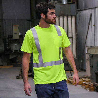 DSS1421 HiVis ANSI Class 2 Viz - Dri Safety T - Shirt - Custom Craft Solution