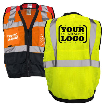 1201/1202 Class 2 Premium Heavy Duty Multi - Pocket Vest - custom safety vests logo hero image