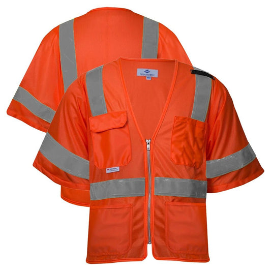 VIZABLE Class 3 HiVis Deluxe Micro Mesh Safety Road Vest - Custom Craft Solution