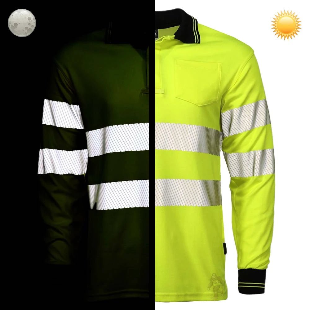 T184 Class 3 HiVis Long Sleeve Polo Safety Shirt - Custom Craft Solution