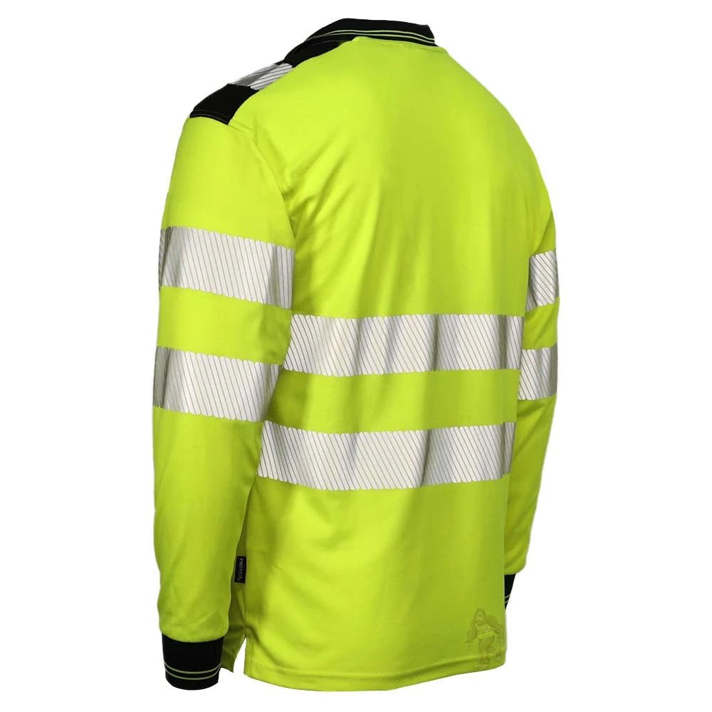 T184 Class 3 HiVis Long Sleeve Polo Safety Shirt - Custom Craft Solution