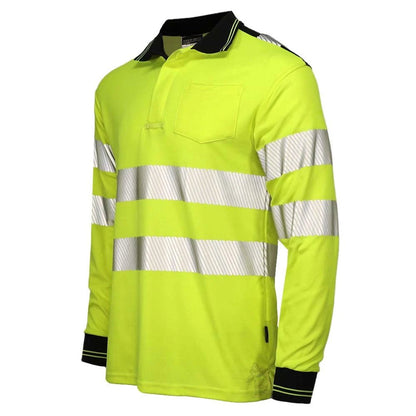 T184 Class 3 HiVis Long Sleeve Polo Safety Shirt - Custom Craft Solution