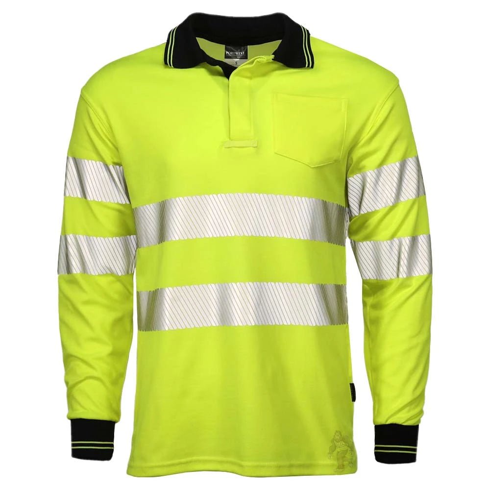 T184 Class 3 HiVis Long Sleeve Polo Safety Shirt - Custom Craft Solution