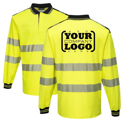 T184 Class 3 HiVis Long Sleeve Polo Safety Shirt - Custom Craft Solution