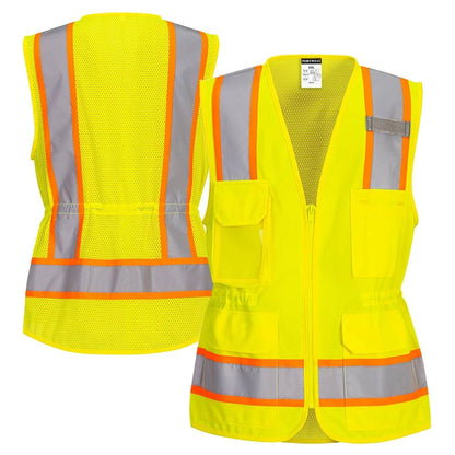 US392 Class 2 Women's HiVis Contrasting Safety Vest - custom safety vests hero view