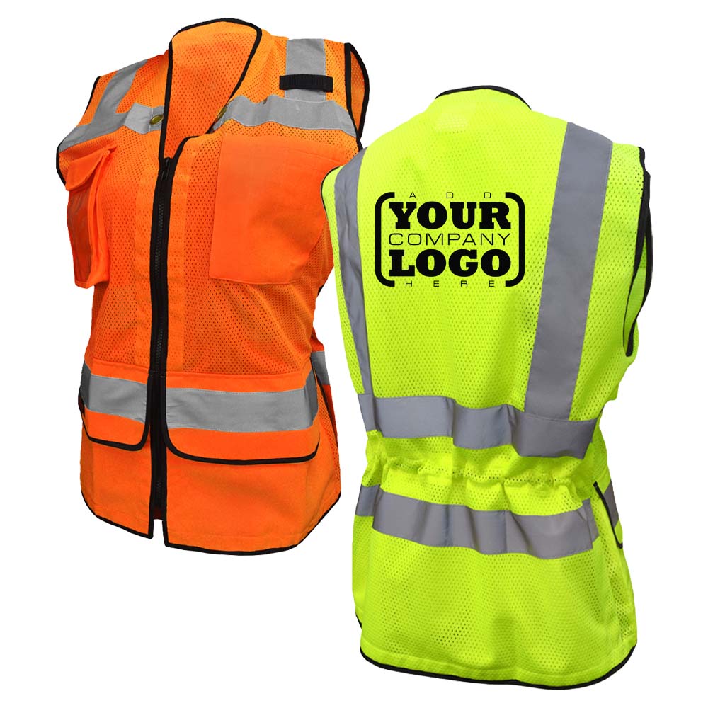 SV59W Class 2 HiVis Ladies Heavy Duty Surveyor Safety Vest - custom safety vests hero image with logo